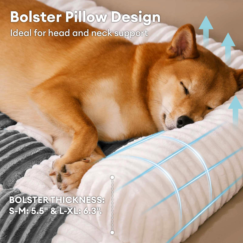 FUNNY FUZZY Couch Cover for Pet, Plush Dog Bed Sofa for Furniture Protector Cream Square Plaid Cozy Pets Mat (Soft Grey, Medium) Soft Grey - PawsPlanet Australia