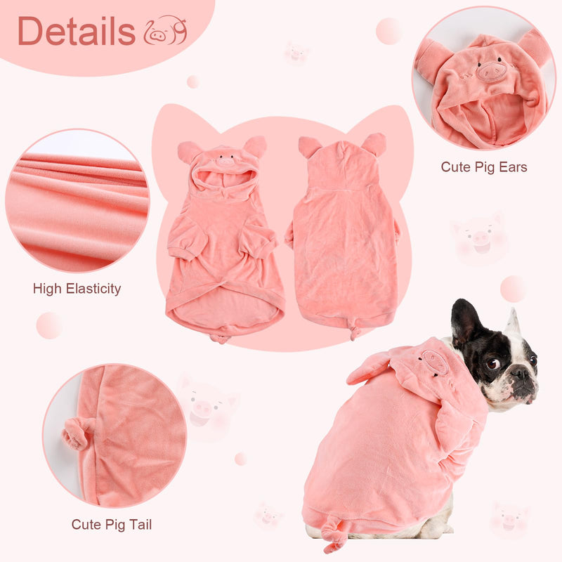 NACOCO Halloween Pig Dog Costume - Pet Christmas New Year Hoodie Warm Party Coat Outfit for Small and Medium Cat Dog Clothes(L) Large