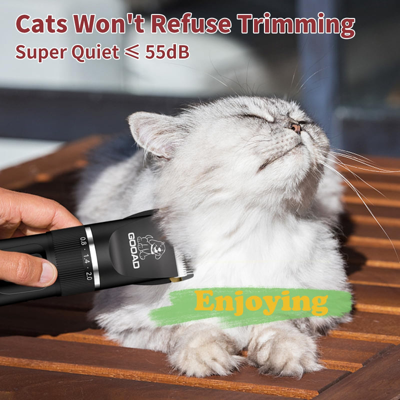Cat Clippers for Matted Hair, Cat Grooming Kit, Cordless Cat Shaver for Long Hair, Low Noise Paw Trimmer, Cat Hair Trimmer for Grooming,Quiet Pet Hair Clippers Tools for Cats Dogs (Red) Red