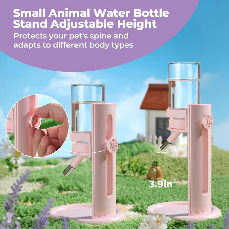 mini&moe Hamster Water Bottle No Drip – 4 oz Guinea Pig Water Bottle for Glass Tank with Adjustable Stand, Leak Proof Small Animal Water Dispenser for Cage for Gerbil Chinchilla Ferret Hedgehog - PawsPlanet Australia