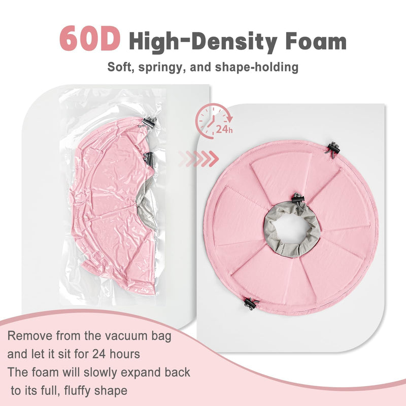 Cat Cone Collar Soft, Adjustable Elizabethan Collar for Cats to Stop Licking, Comfortable Lightweight Kitten Cone for Wound Healing and Surgery Recovery,Pink,L Pink L