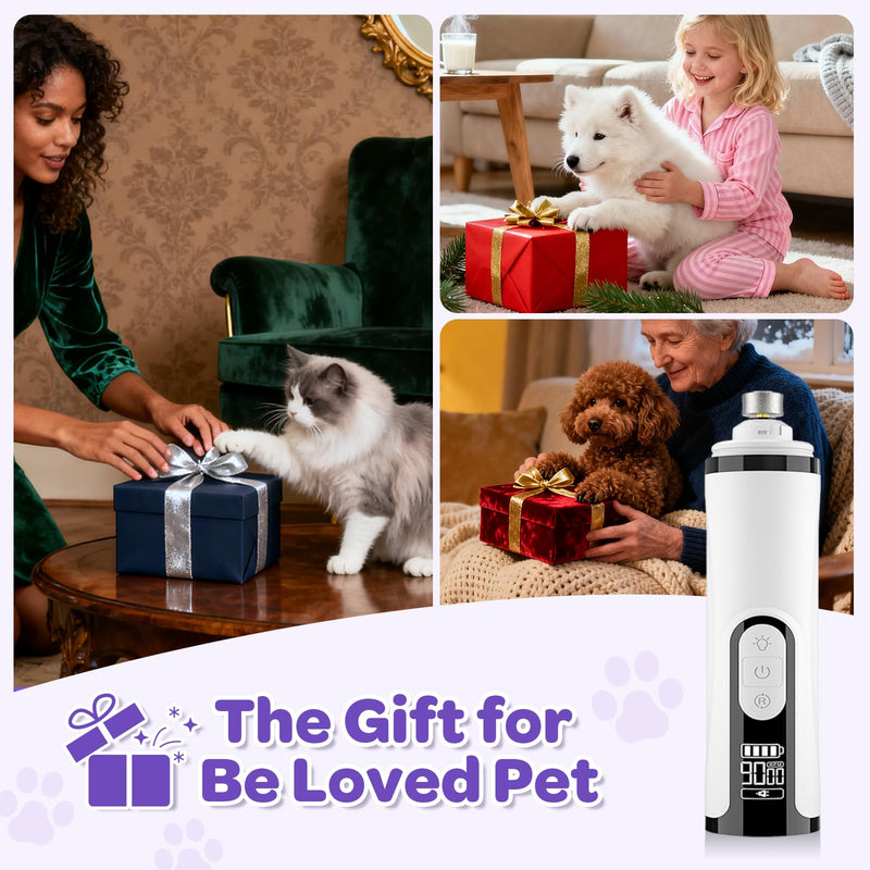 Pet Nail Grinder Quiet Professional Cats Cordless Clippers Cat Claw Care Cat Grooming Clippers Cat Grooming Supplies with Charging Cable Easy to Hold Safety Guard for Small Dogs Cats White - PawsPlanet Australia