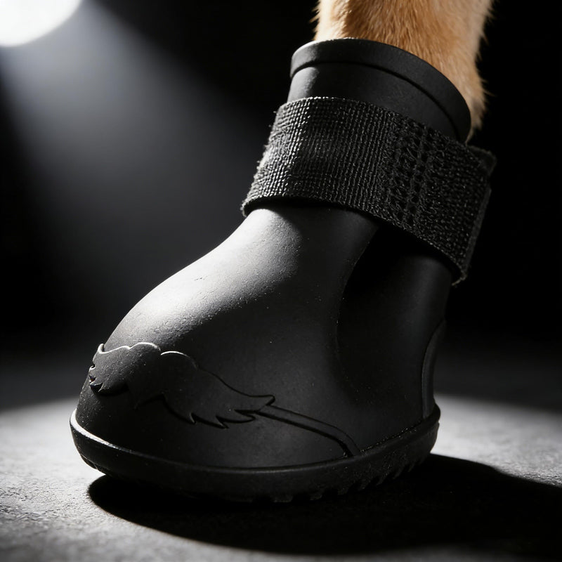 Yctze 4pcs Silicone Protective Dog Boots, Antislip Snow Shoes for Small Dogs, Ideal for French, Cute Pet Rain Wellies (L Black) L black - PawsPlanet Australia