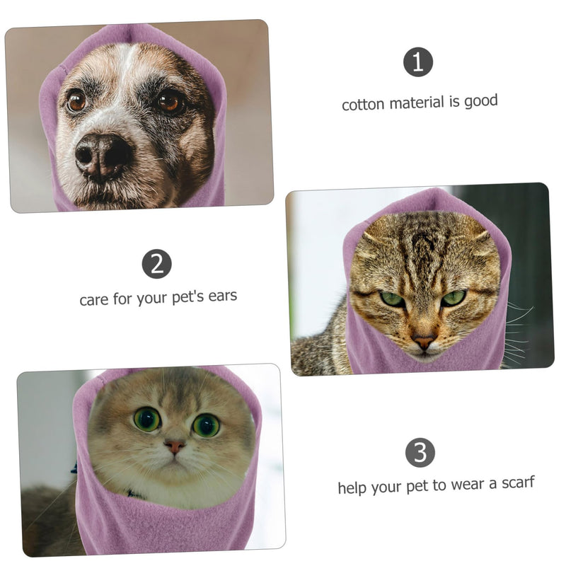 ibasenice Soothing Cotton Dog Ear Protectors with Elastic Neck Warmer, Noise-Reducing, Warm and Comfortable for Calmness in Cold Weather