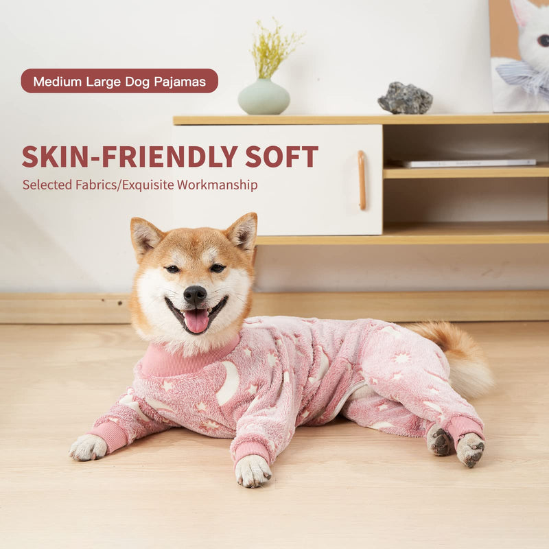 Winter Pajamas for Dogs Anti Hair Shedding Suit Dog Jumpsuit Prevnet Shedding Hair Glow in The Dark (Pink, XXL) pink - PawsPlanet Australia