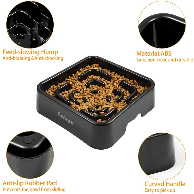 Extra-Large Durable ABS Large Slow Feeder Dog Bowls(10 Cups Capacity) Stop Bloat Bowl Anti-Choking &Anti-Gulping & Fun Feeding Bowl (Large, Black) - PawsPlanet Australia