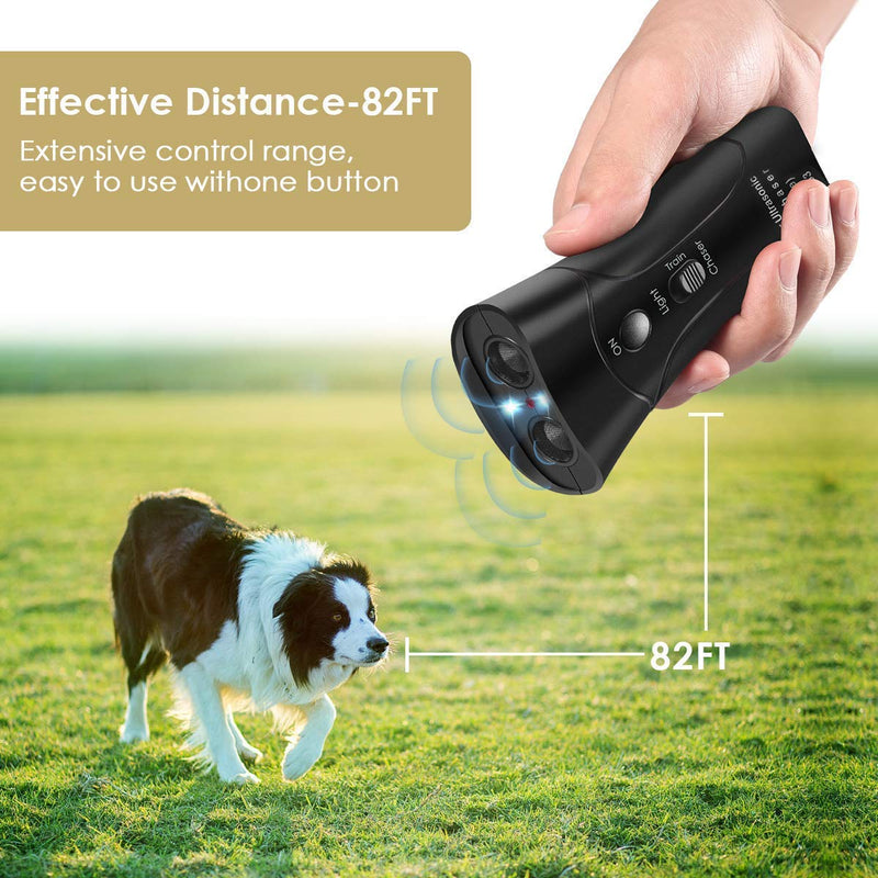 Ultrasonic Dog Trainer Device Electronic Dog Deterrent/Dog Barking Control Devices Training Tool Stop Barking Sonic Dog Repeller (Black) - PawsPlanet Australia