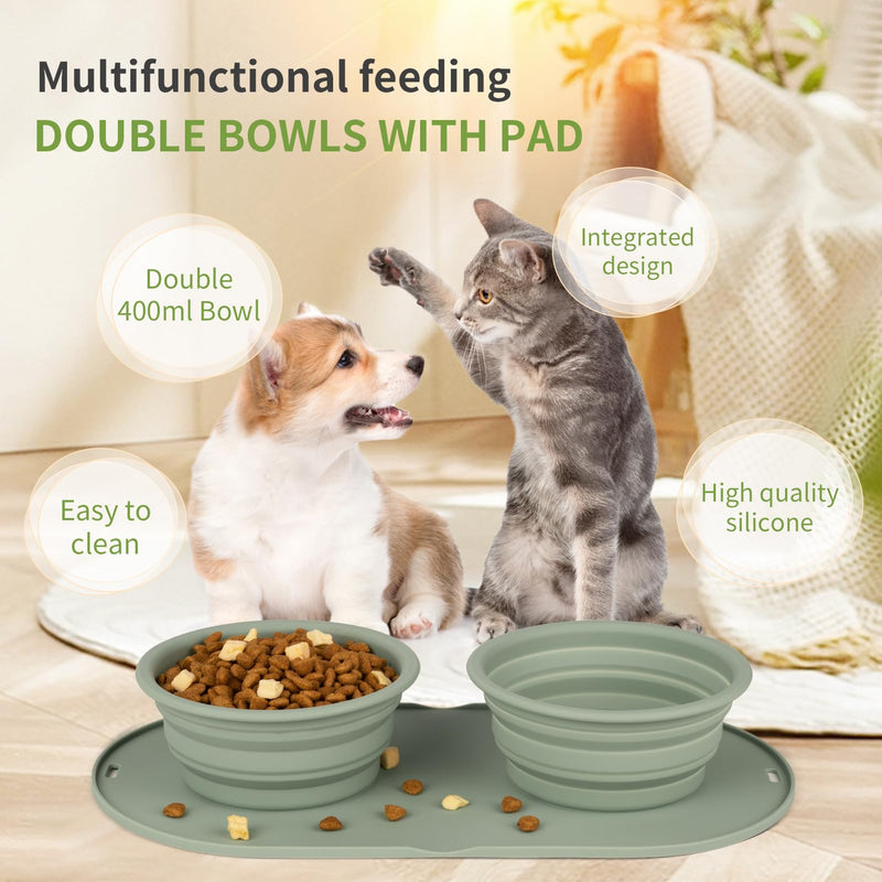Collapsible Dog Bowls Travel Water Bowl, Silicone Dog Bowls Small Size, Puppy Bowls for Dogs Cats Pet Foldable Feeding Watering Dish Traveling Camping Walking(Green) green - PawsPlanet Australia