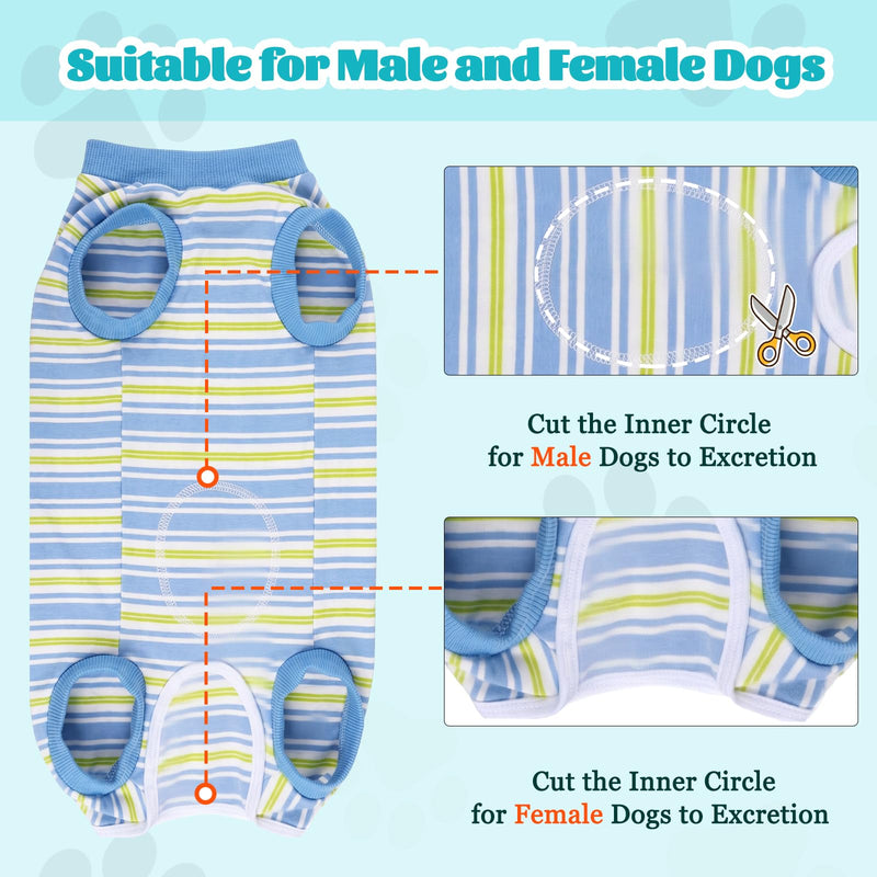 FEimaX Dog Surgery Recovery Suit, Puppy Surgical Bodysuit After Surgery for Female Male Dogs Recovery Suits Cone E-Collar Alternative Dog Onesie Pet Shirt for Small Medium Dogs Cats (L, Blue) L
