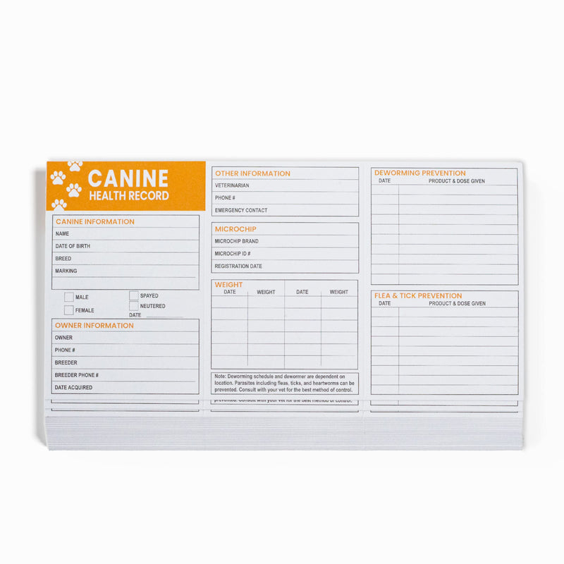 Pet Supplies | (25 Pack) Premium Canine Health Record 6x4 Inch Booklets | Dog Vaccines Large Records - Puppy Shot Vaccination Brochure Pack of 25 - PawsPlanet Australia