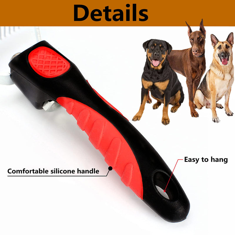 Grooming Rake Undercoat Brush for Dogs Long Hair, Long Tooth Undercoat Rake + Stainless Steel Dog Comb, Deshedding Tool Set for Husky Long-haired Cats - PawsPlanet Australia