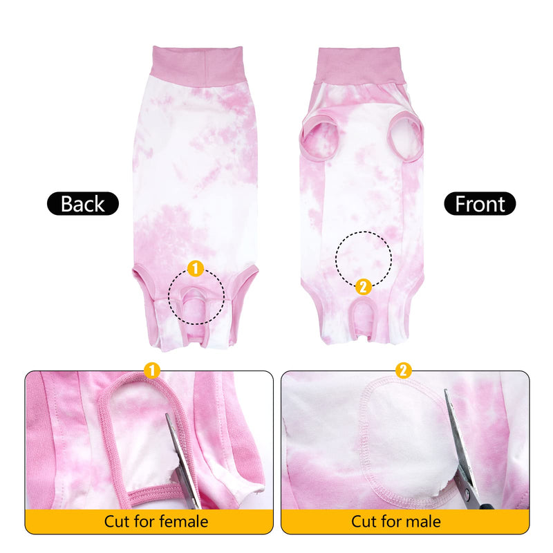 Lianzimau Dog Recovery Suit,Spay Suit for Female Dog,E-Collar Cone Alternative After Surgery Anti-Licking,Neuter Suit for Male Dogs,Dog Surgical Suit for Abdominal Wounds Dog Onesie Body Suits Medium Pink