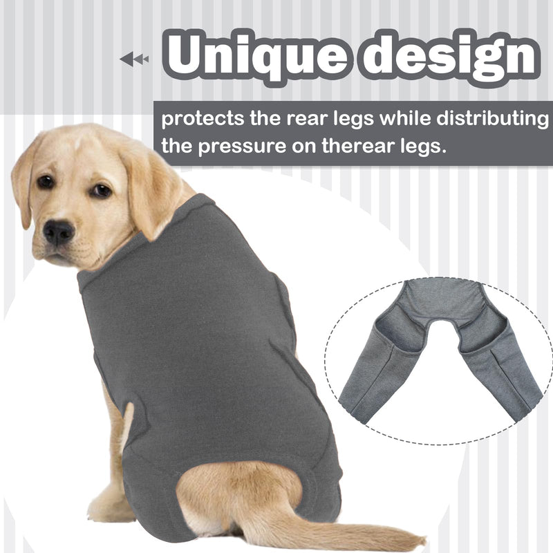 Recovery Suit For Dogs - Leg Surgery Recovery Suit, Lick Sleeve To Prevent Licking Bite, Avoids Wound Infection - 2XL XXL Grey