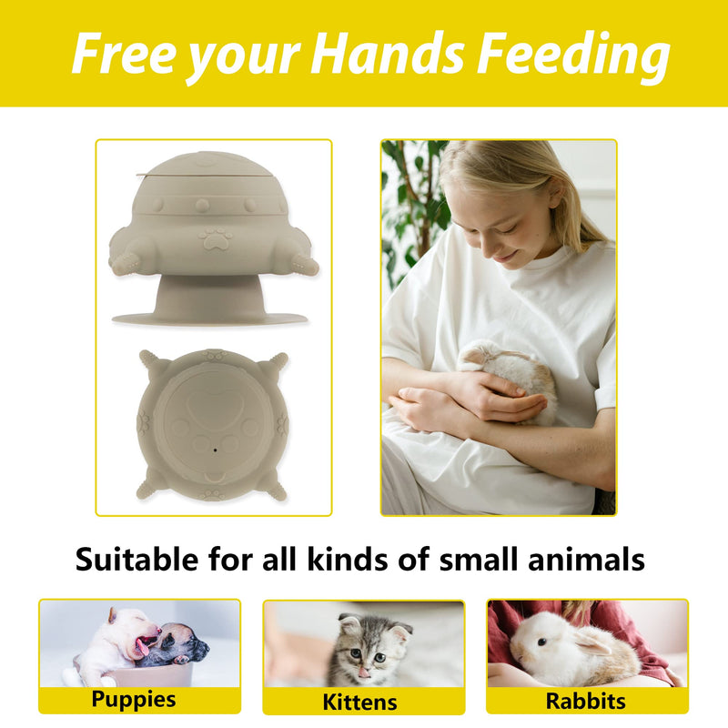 Puppy bottles for nursing,Puppy milk feeders for multiple puppies nipple,Puppy Feeder Milk Bowl,4 Nipples Silicone Puppy Nursing Station,Feeder Bowl for Kittens, Puppies,Capacity 240ml（Grey） - PawsPlanet Australia