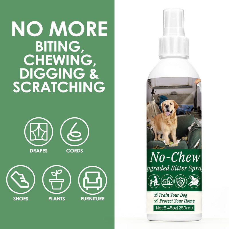 Bitter Apple Spray for Dogs 250ML - No Chew Spray for Cats to Prevent Scratching, Dog Repellent & Anti Chew Spray to Stop Dogs from Chewing Furniture, Pet Training Aid Green - PawsPlanet Australia