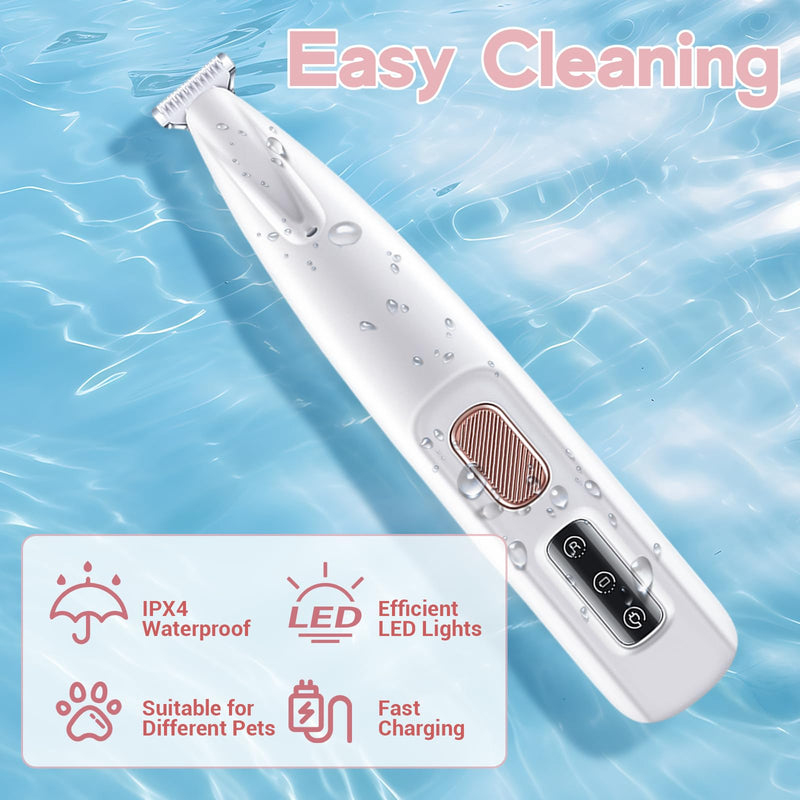 Paw Trimmer, Electric Dog Trimmer for Paws, Pet Paw Trimmer, Zentric Pet Micro Precision Trimmer, Rechargeable Dog Paw Hair Trimmer with Led Light Low Noise Waterproof - PawsPlanet Australia