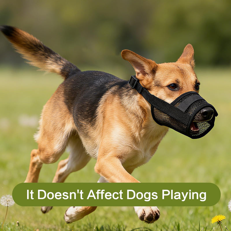Prevents Biting Barking Chewing Muzzle for Large Dogs - Soft Breathable Air Mesh Muzzle for Large Sized Dog | Adjustable Straps Dog Mouth Guard | XL Size 8.2-10.2 Inch - PawsPlanet Australia