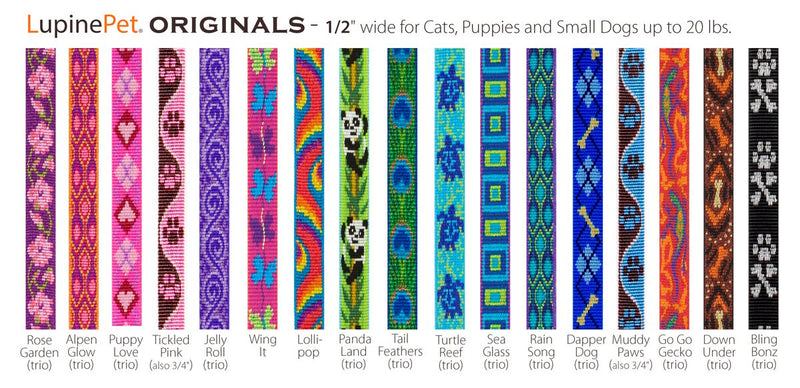 LupinePet Originals 1/2" Turtle Reef 12-20" Adjustable Roman Dog Harness for Small Dogs 1/2" wide harness, 12" to 20" girth - PawsPlanet Australia