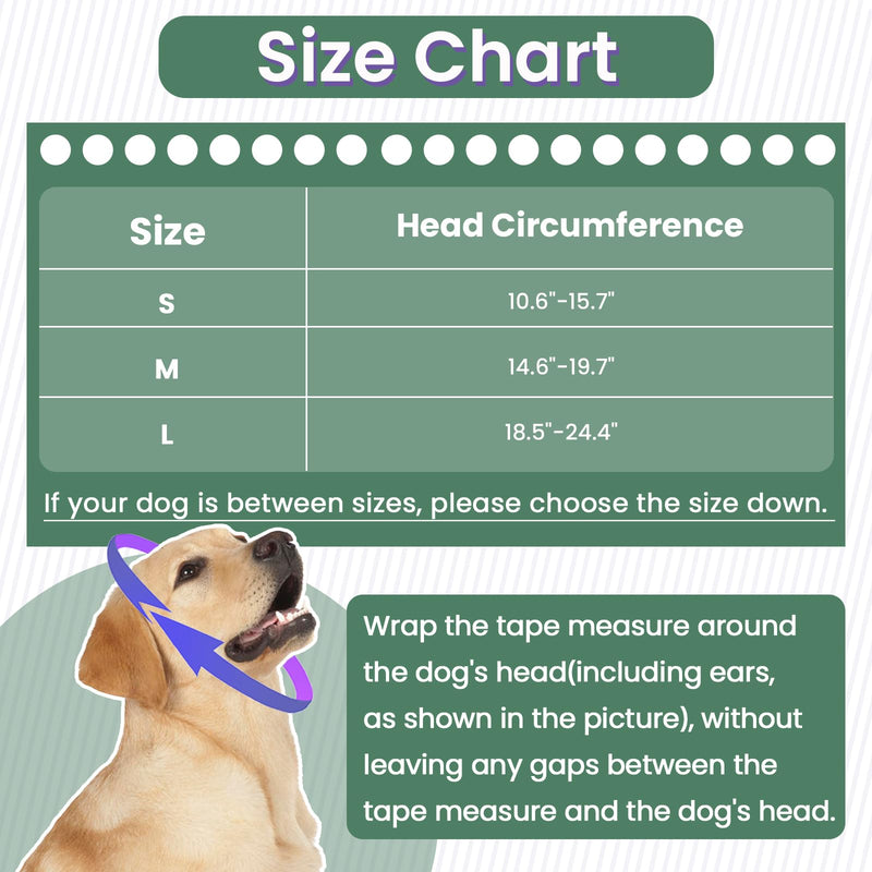 Nanaki Soft Dog Calming Hoodie Anxiety Relief Dog Ear Muffs Noise Protection Dog Ear Wrap Hematoma Fireworks Dog Ear Cover for Bath Blow Drying Dog Head Cover Noise Cancelling Sleep Help Headband S(Head Girth:10.6"-15.7") Green - PawsPlanet Australia