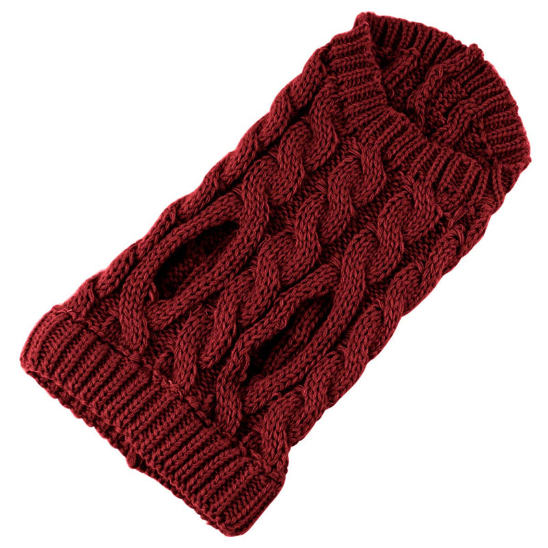 Pet Dog Turtleneck Knitting Sweater Coat Winter Warmer Thickening Pullover Knitwear Crochet Coat Clothes for Small Medium Large Dog Puppy Cat Red - PawsPlanet Australia