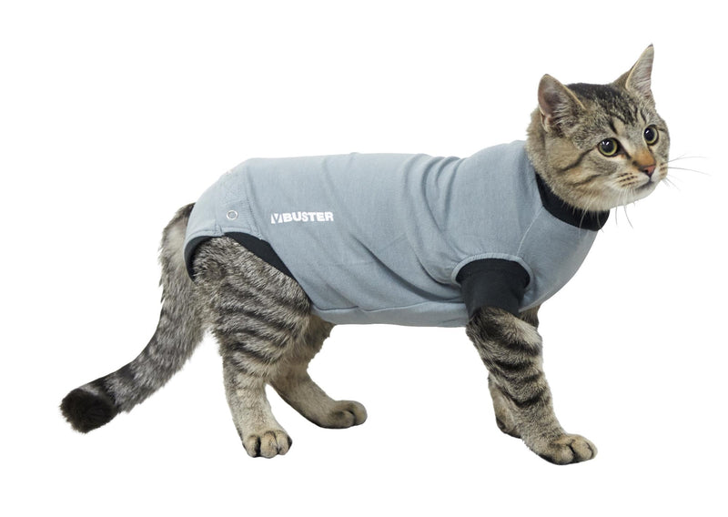Kruuse Buster EasyGo Recovery Suit for Cats – Black/Grey (Small, 13.5") – Soft, Breathable Post-Surgery Bodysuit for Wound Care, Hot Spots & Incontinence – Comfortable Protection for Cats Small, 17.5 in - PawsPlanet Australia