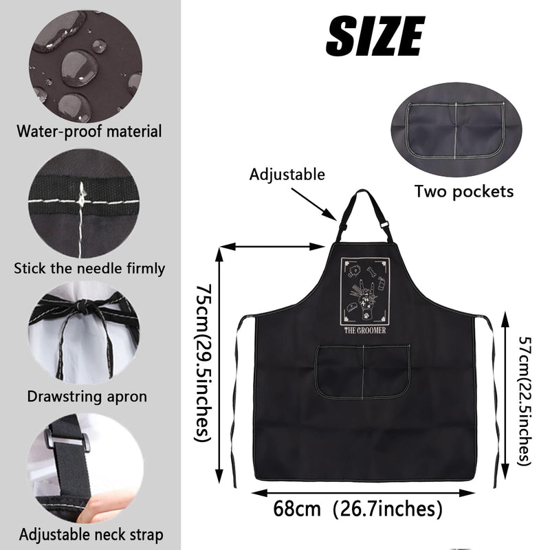 JXGZSO Pet Grooming Apron Dog Groomer Apron The Groomer Sign Apron Dog Stylist Gifts Dog Hairdresser Gift Pet Groomer Gifts - PawsPlanet Australia