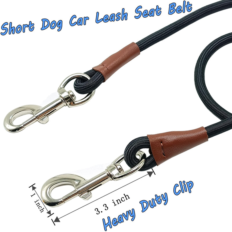 MayPaw Training Tie Down- Short Dog Tether Indoor- Strong Rope Dog Car Leash Seat Belt- 5 Sizes Vehicle Safety Restraint Lead for Small Medium Large Dogs, 33 Inch 33 Inch/84 CM black - PawsPlanet Australia