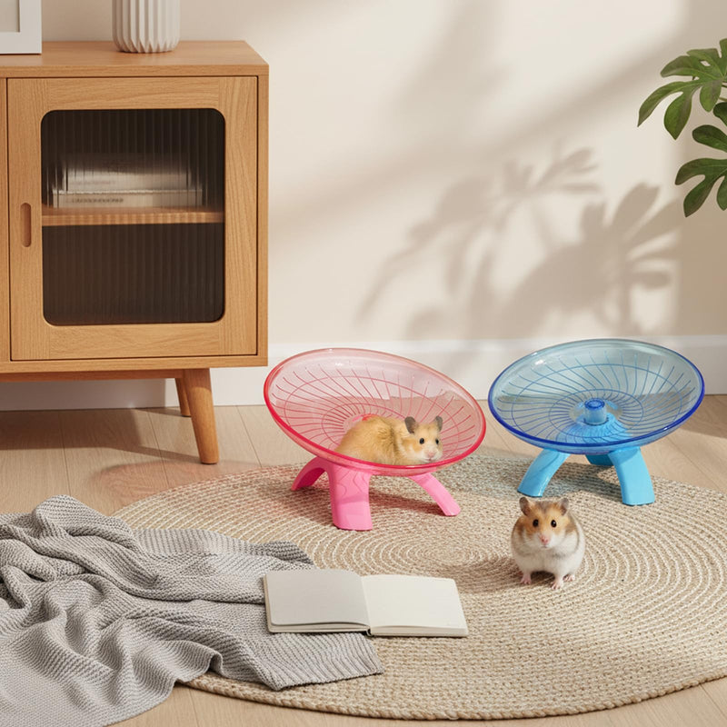 Foraineam 3 Pieces Silent Hamster Wheel, Hamster Flying Saucer, Quiet Spinner Running Exercise Wheels for Dwarf Hamsters, Gerbils, Mice, Hedgehogs, Guinea Pigs and Other Small Pets - PawsPlanet Australia