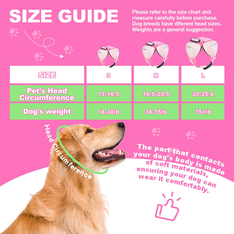 PROHEAR Dog Ear Muffs Hearing Protection for Dogs, NRR 28dB Noise Cancelling Headphones, Easy to Adjust Dog Hearing Protection Earmuffs for Thunder, Hunting, Tourism, Cars, Racing, Medium, Pink - PawsPlanet Australia
