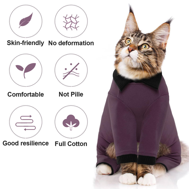 QBLEEV Cat Pajamas for Cats Only, Sticky Hair Cat Clothes, Cat Onesie for Cats After Surgery Female Male, Surgical Cat Recovery Suit Full Bodysuit, Long Sleeve Cat Shirts Outfits to Prevent Licking Small Fuchsia - PawsPlanet Australia