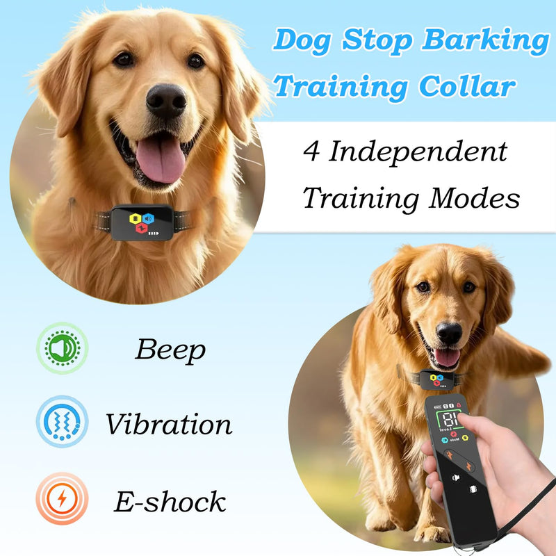 Dog Shock Collar with LCD Remote Control Have Beep/Vibration/Secure E-Shock Modes 3300 FT Rechargeable IP67 Waterproof Dog Training Collar for All Dogs - PawsPlanet Australia