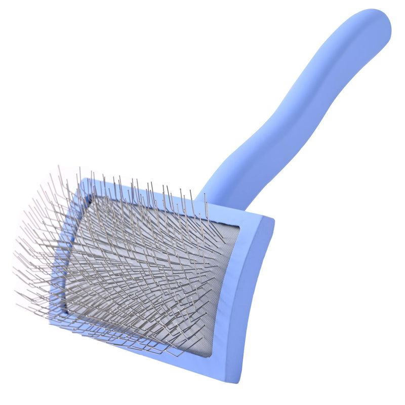 Slicker Brush for Dogs, Dog Grooming Supplies - Best Doodle & Poodle Brush for Long Haired Dogs - Goldendoodle Long Pin Detangler For Dematting (Medium Curved) Medium Curved - PawsPlanet Australia