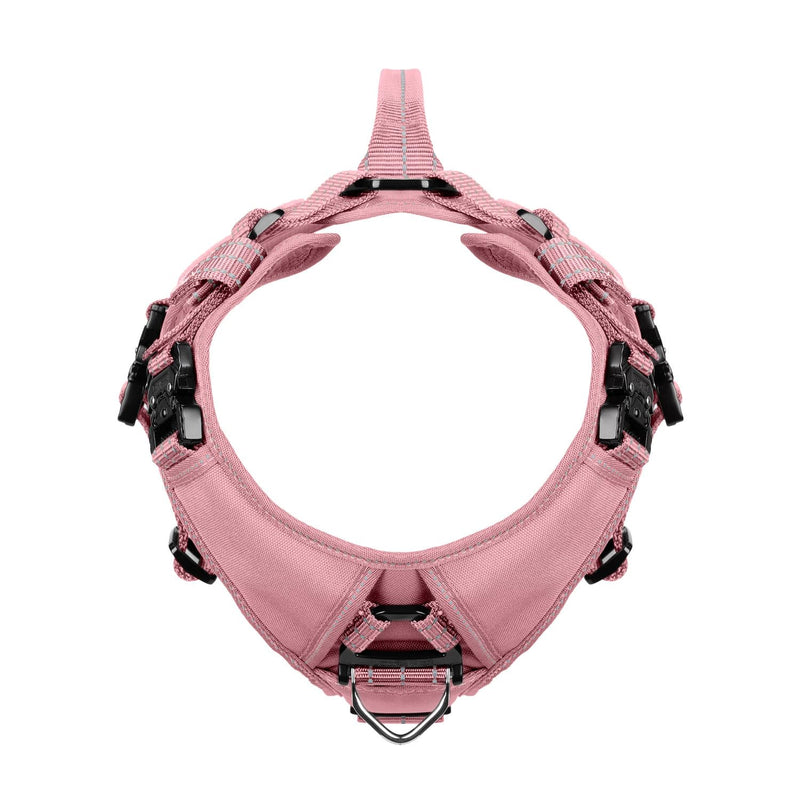 ICEFANG GN8 Tactical Dog Harness for Medium Sized Dogs,Full Metal Buckles,Reflective in Training Walking K9 Dog Vest,No-Pull Front Leash Clip,Adjustable Pet Harness (Pink, M (Pack of 1)) Medium (Pack of 1) Pink - PawsPlanet Australia