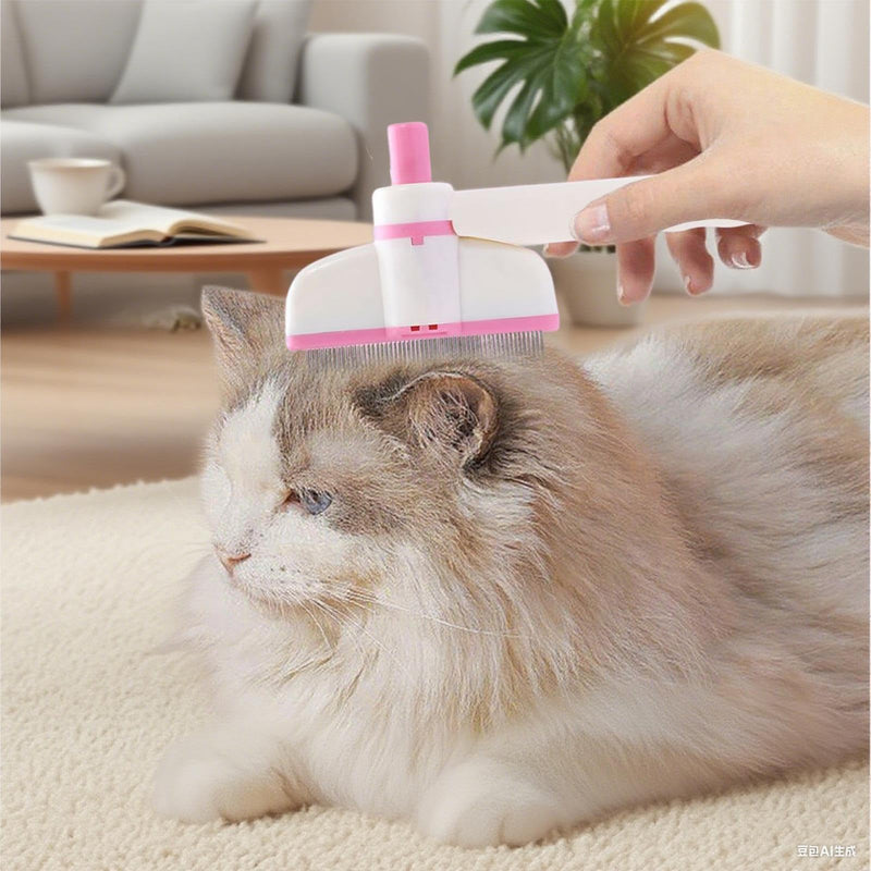 Pet ComM - 18 x 9 cm Rotatable Cat Care Brush | Fine Tooth Brush, Pet Hair Removal Tool for Daily Brushes, Routine Indoors, PUBLY Veterinary Clinic Kittens