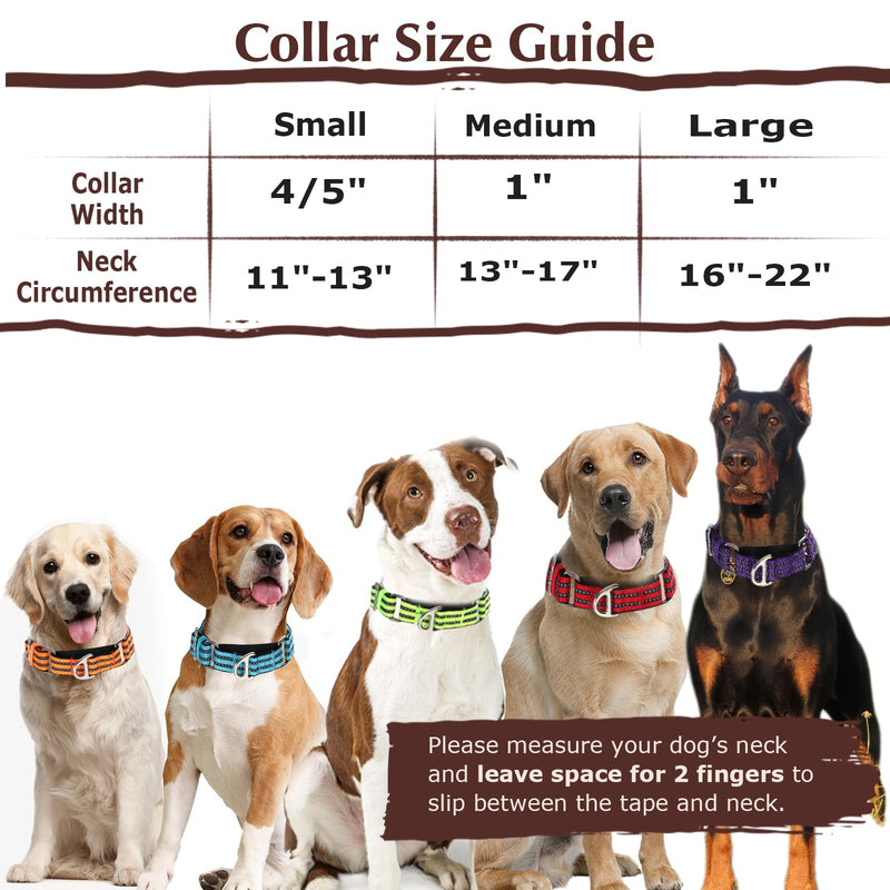 Martingale Collar for Large Dogs with No Buckle,Reflective Nylon Padded Comfort Safe Dog Collar for Training,Nighttime Walking & Overexcited Pulling Control Dogs,Purple L Z L (Neck 16"-22") - PawsPlanet Australia