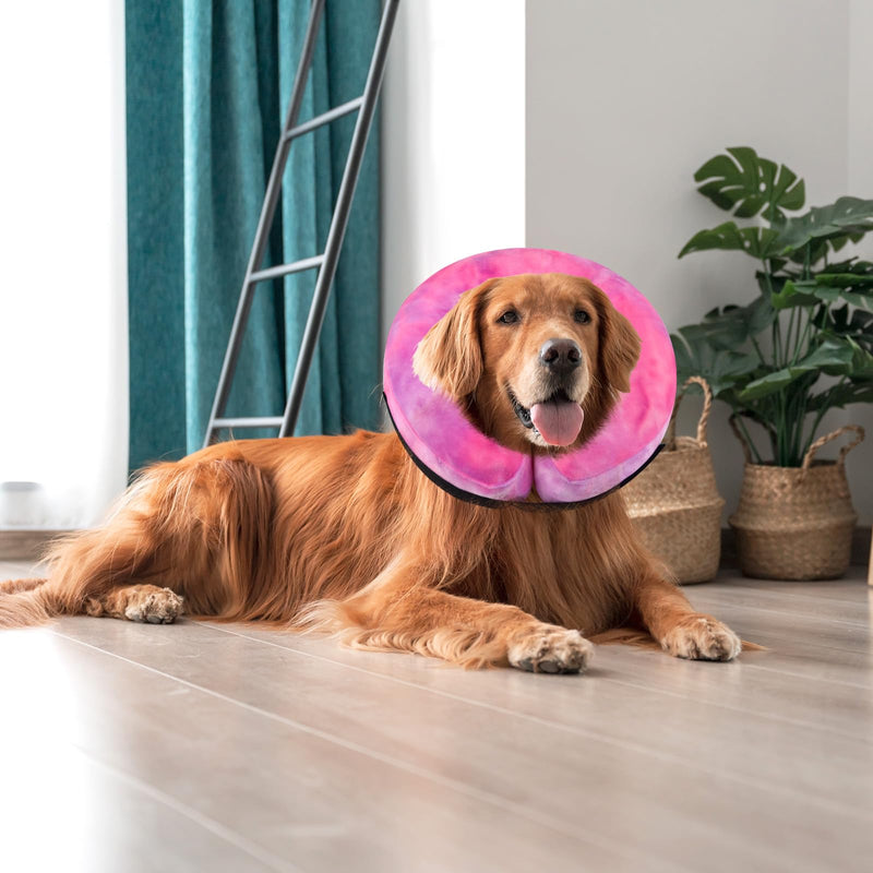 Dog Cone, Y-blue Dog Cone Collar Inflatable Puppy Neck Collar(Rose Purple, XL) X-Large Rose Purple