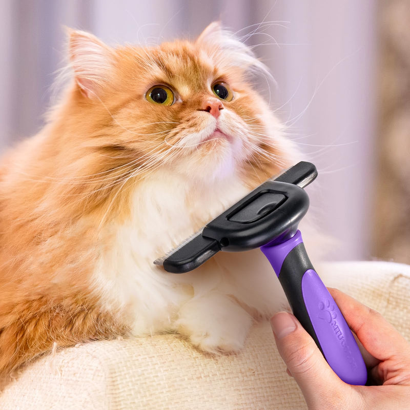 MIU COLOR Long Hair Pet Grooming Brush, Deshedding Tool for Medium and Large Dogs & Cats, Effectively Reduces Shedding by up to 95% for Pet Hair, Purple - PawsPlanet Australia