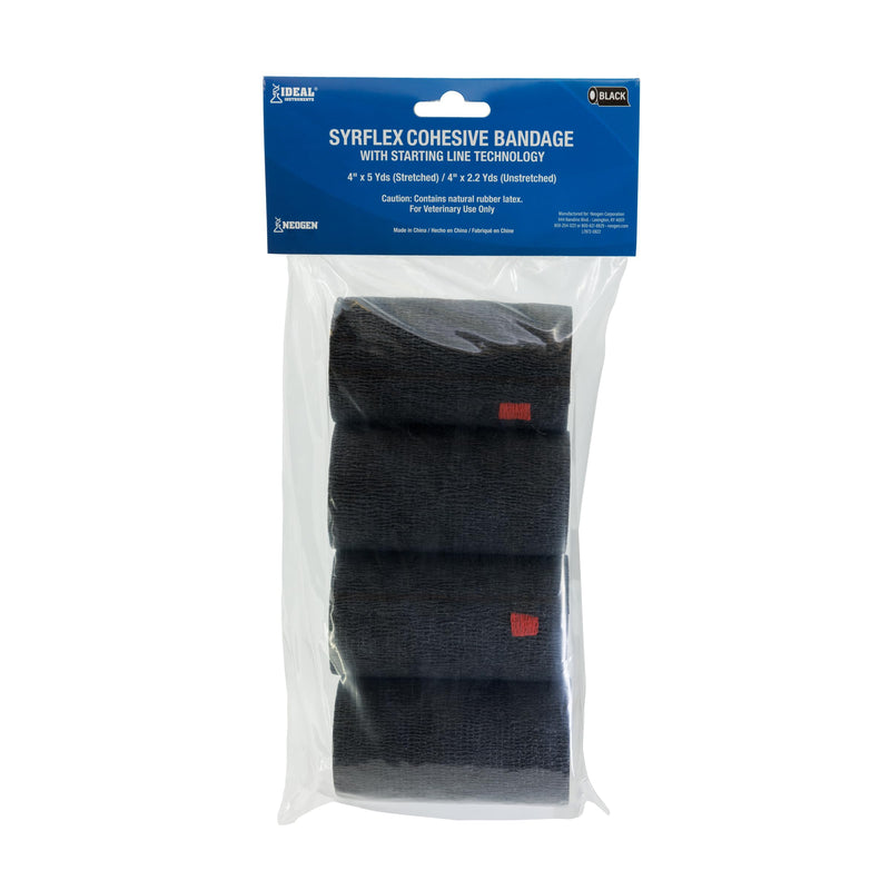 Syrflex Cohesive Bandage 4” Black 4 pk 4" - PawsPlanet Australia