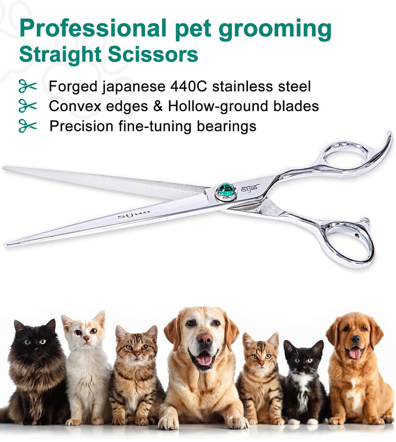 Dog Grooming Straight Scissors 7.5 inch Professional Pet Shears Made Of Japanese Advanced Stainless Steel Professional Grooming Scissors for Dogs Cats and Other Pets - PawsPlanet Australia