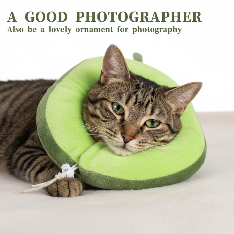 Adjustable Cat Cone Soft Cat Recovery Collar Cute Kitten Fruits Shaped Cats Neck Collar Comfortable Pet Neck Strap Lightweight Elizabethan Cone for Cats Kitten and Puppies