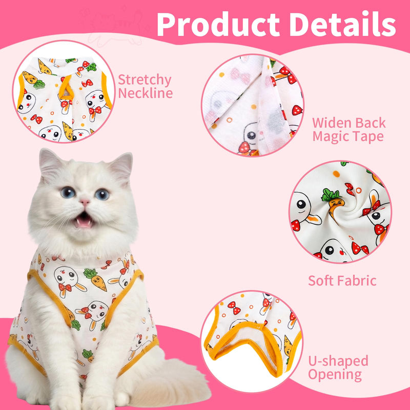 2 PCS Coppthinktu Cat Recovery Suit Female, Cat Onesie for Cats After Surgery, Breathable Cat Surgery Spay Recovery Suit for Abdominal Wounds Skin Issues, Soft Kitten Surgical Body Suit for Anti Licki