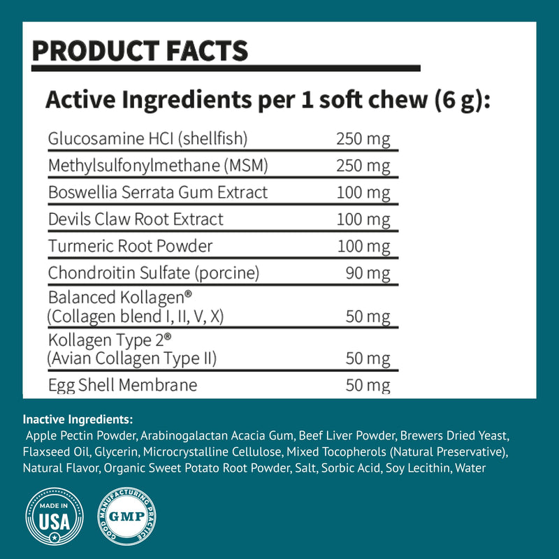 Hip & Joint Dog Chews – Glucosamine, Chondroitin, MSM, Turmeric & Collagen for Joint Health & Mobility – High-Potency Supplement for Dogs of All Breeds & Sizes – Active Lifestyle Support Hip & Joint - PawsPlanet Australia