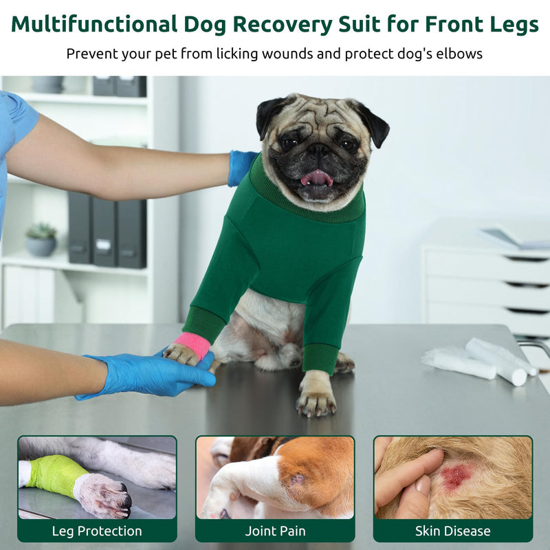 Queenmore Dog Surgery Recovery Sleeve for Front, Breathable Dog Recovery Sleeves After Surgery, Cozy Dog Elbow Protector After Surgery, Alternative to Cone of Shame, Green, XL X-Large - PawsPlanet Australia