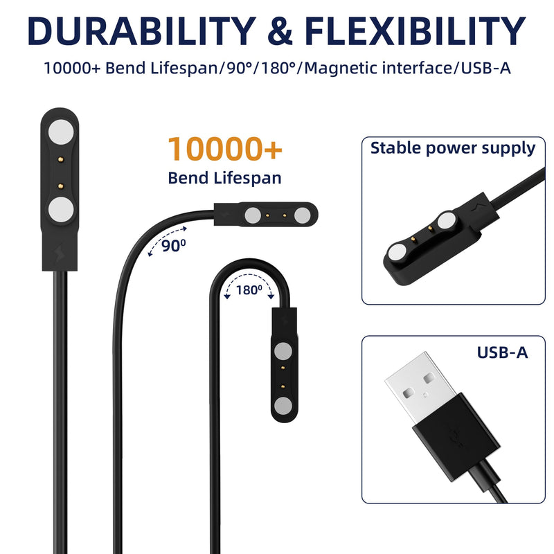 2-Pack Charger Replacement for FAFAFROG Dog Bark Collar, Magnetic Charging Cable, Black - PawsPlanet Australia