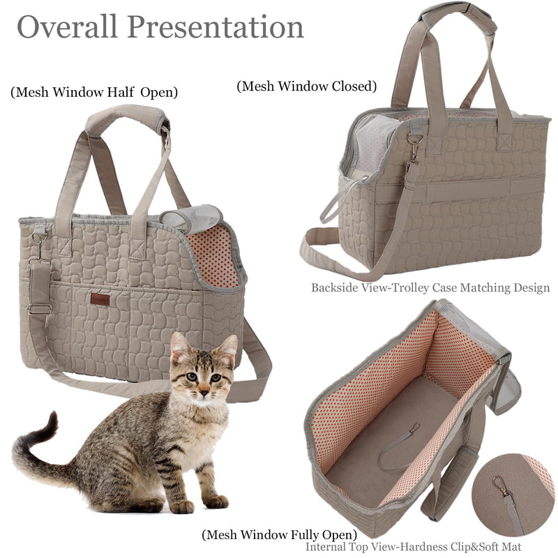 Small Dog Carriers Purse Bag,Gray,Recommand for Gentle/Lazy Adult Pets,Cats,Fashion Womans Totes Style Lightweight Pups Kitties Bunny Go to Vet Picnic Outdoor Gray - PawsPlanet Australia