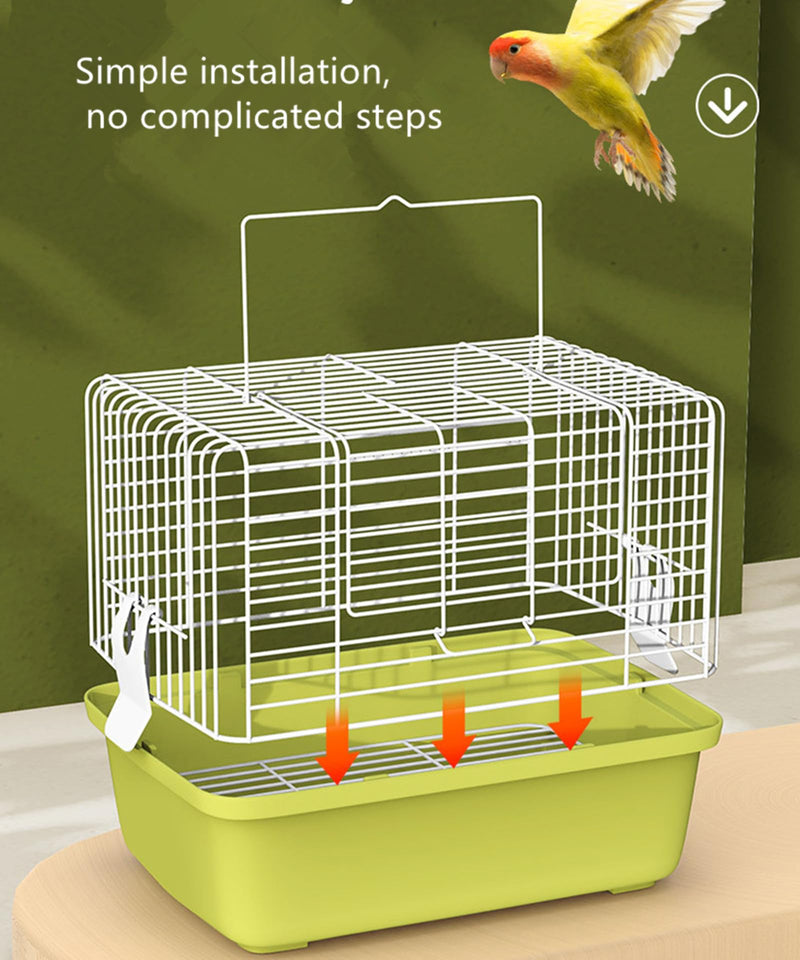 Portable Bird Travel Carrier Cage – 360° Full View Wire Carrier with Feeder & Water Cup for Cockatiels, Parakeets – Locking Door, Easy Clean, Perch Included – Perfect for Vet Visits, Trips(Size:L) - PawsPlanet Australia