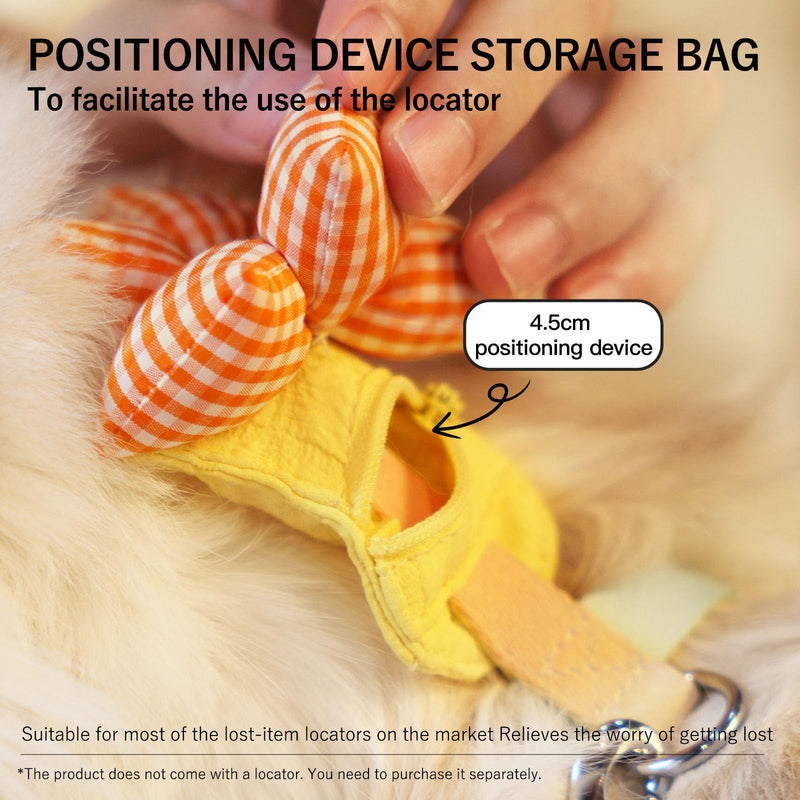 TOUCHDOG Cat Harness and Leash Set - Escape Proof Mesh Vest with Hidden AirTag GPS Pocket, Ultra-Lightweight 64g Safety Walking Harness for Kittens & Small Cats(Yellow Sunshine Spark Bundle, Medium) Yellow Sunshine Spark Bundle