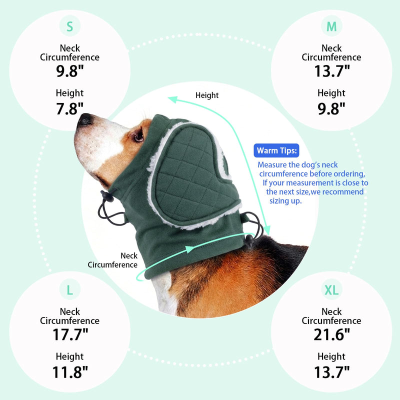 MIGOHI Soft Dog Ear Muffs Noise Protection,Ear Covers for Dogs,Dog No Shake Ear Wrap for Hematoma,Calming Hoodie Quiet Ears Head Warps for Medium Large Dogs Groom,Bath,Thunderstorms,Firework,XL,Green Green X-Large