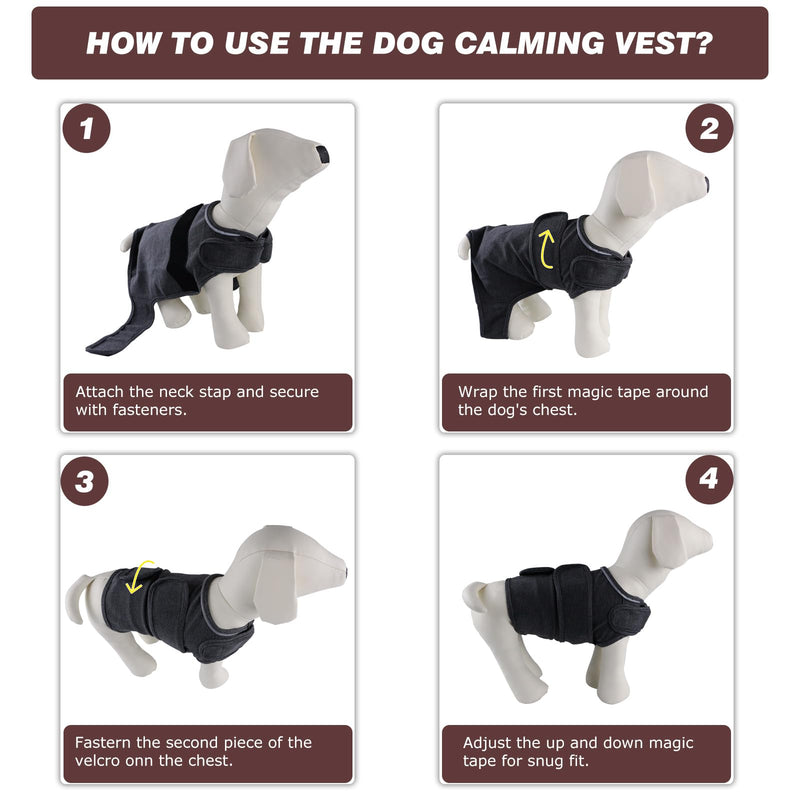 Dog Anxiety Relief Calming Vest, Fireworks, Thunderstorm, Separation Canine Stress Relief Coat, Anti Anxiety Jacket for Dogs (Grey, M) Medium Grey - PawsPlanet Australia