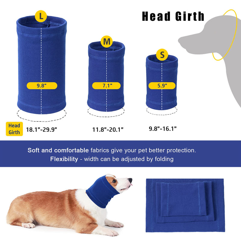 Nanaki Dog Calming Hoodie Quiet Head Cover Sleeves - Ear Covers Hood for Noise Bath, The Grooming and Force Drying Head Protection for Anxiety Relief and Calming Dog Neck and Ear Warmer Small Blue - PawsPlanet Australia